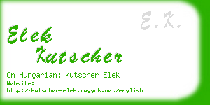 elek kutscher business card